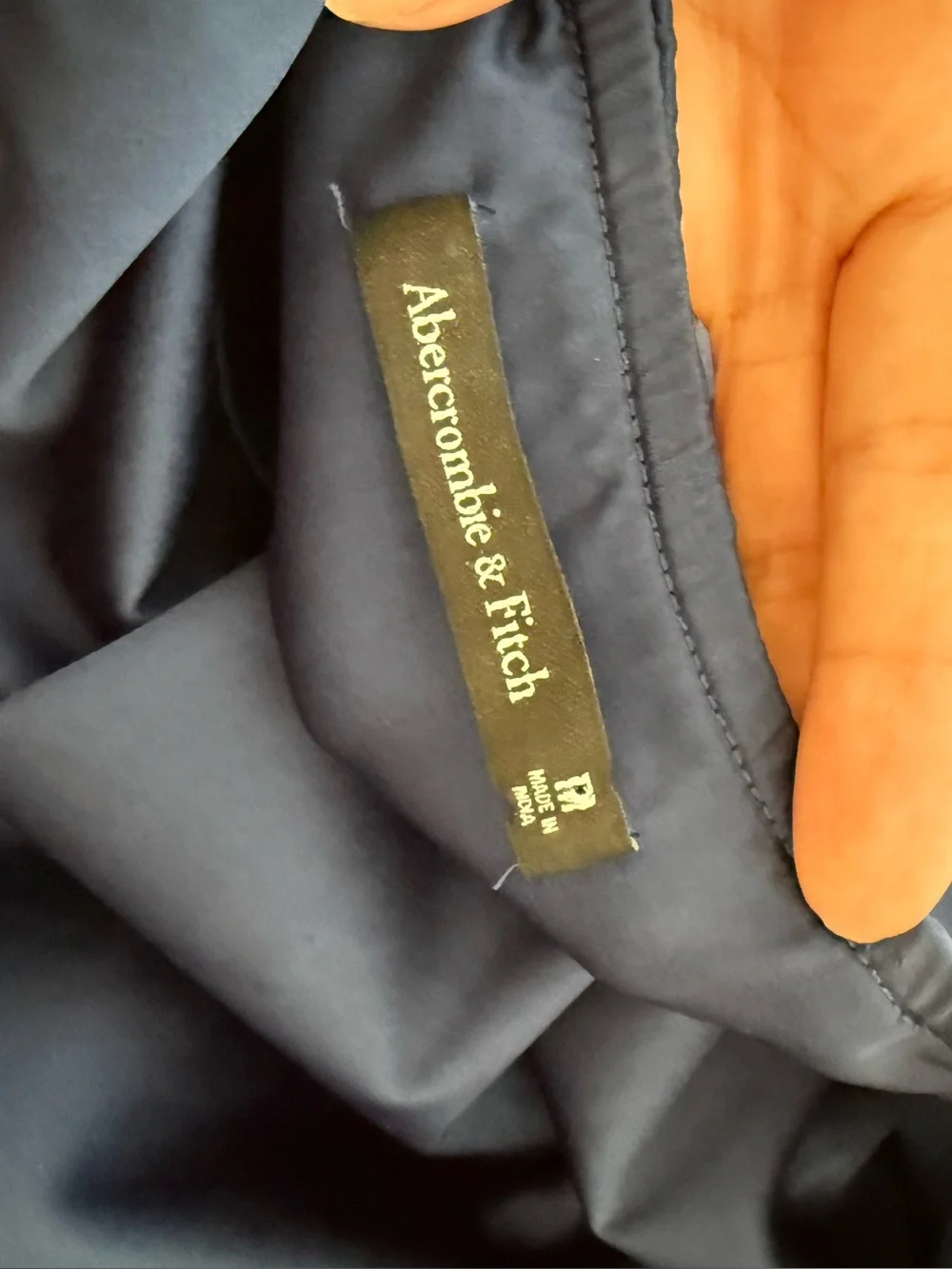 Abercrombie & Fitch Split Knot Draped Skirt Maxi Satin Dress in Navy M NWOT